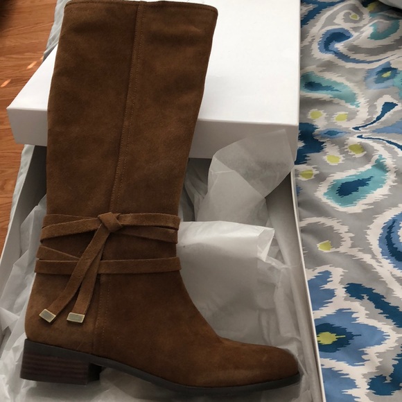 Ann Taylor Shoes - Ann Taylor light brown suede boots, NIB, size 8.